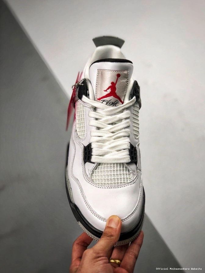 Official Maikesneakers White (nike) 840606-192 Cement Air Jordan OG 4 0805